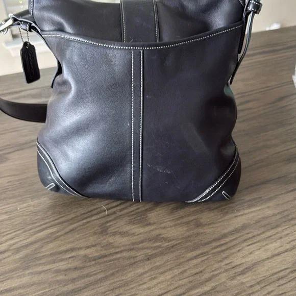 Coach Black Leather Soho Shoulder Bag with Silver Accents - Picture 4 of 12